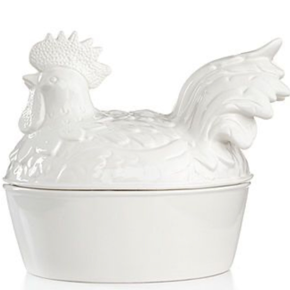 Martha Stewart Collection | 2-Piece Covered Rooster Server | Rare Vintage Item